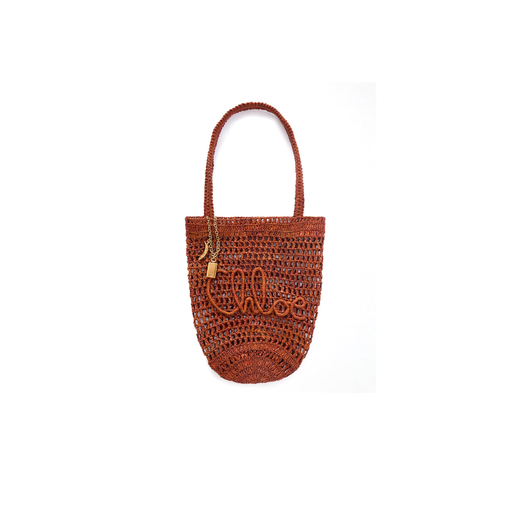 CHLOE SUMMER BANANA EMBELLISHED EMBROIDERED RAFFIA TOTE (29*25*8cm)